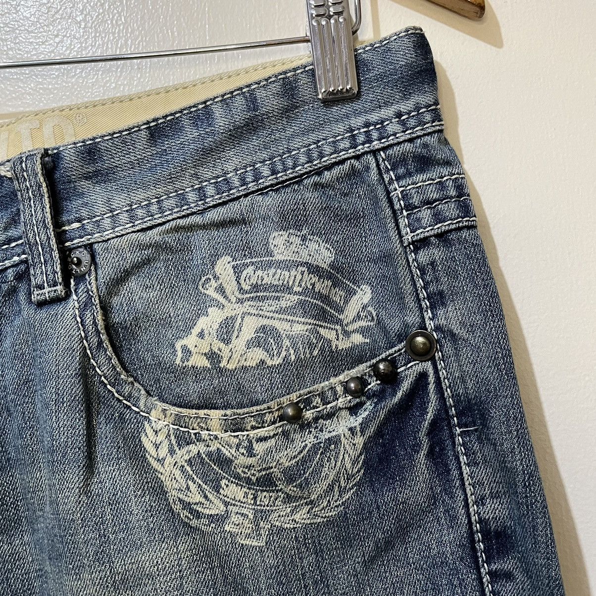 Ecko Unltd. 2000's Ecko Unltd. "Just Salvation" Baggy Denim Pants Size US 35 - 4 Thumbnail