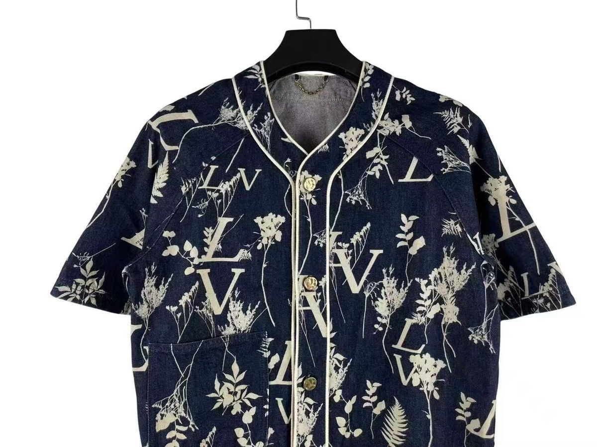 Louis Vuitton Louis Vuitton Wheat-Ears Printed Denim Baseball Jersey Size US XS / EU 42 / 0 - 3 Thumbnail