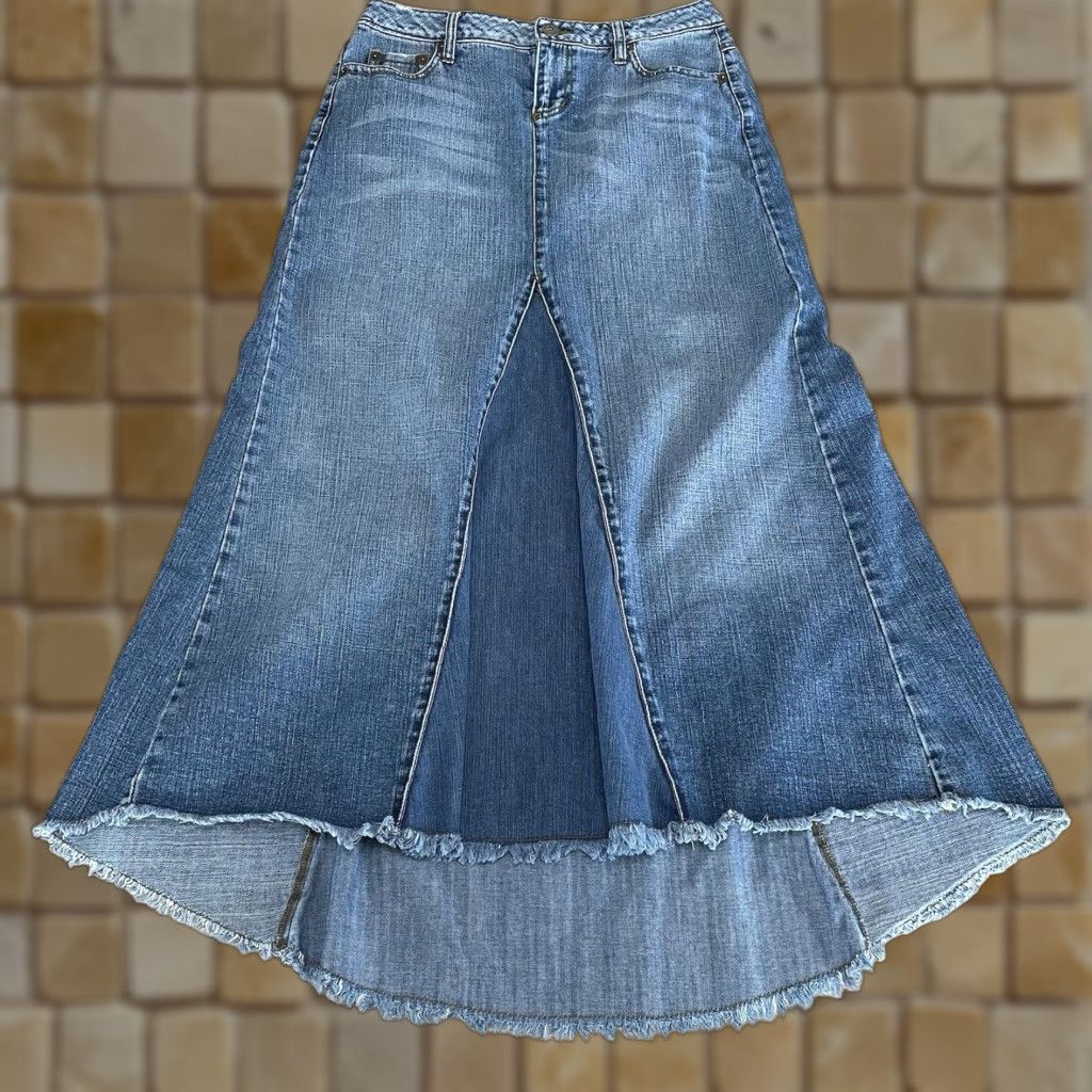 Vintage VINTAGE LEI Chelsea Denim Skirt Low Rise Long Size 11 Blue Womens Size 32" / US 10 / IT 46 - 1 Thumbnail
