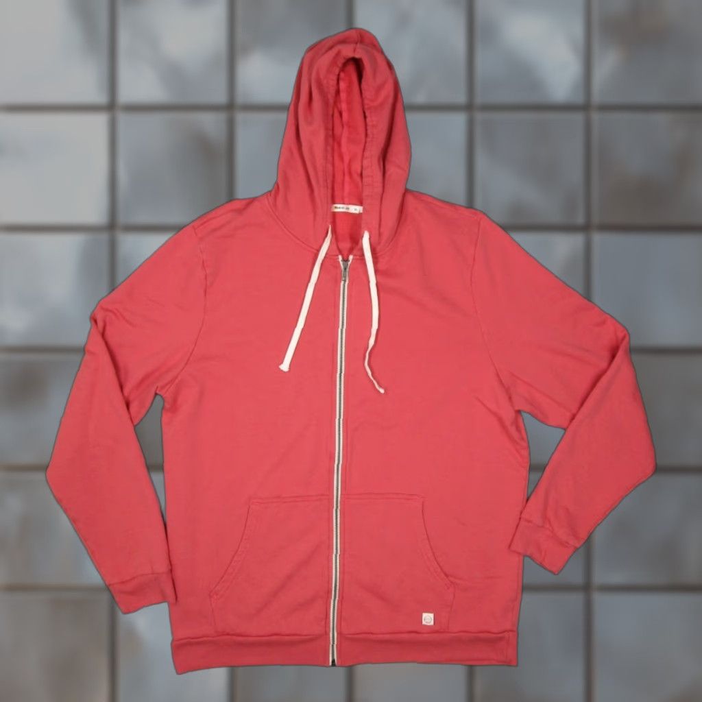 Marine Layer VINTAGE Marine Layer Hoodie Mens XL Pink Full Zip Sweatshirt Active Travel Work Beach Bohemian Nautical 2010s Mens Size US XL / EU 56 / 4 - 1 Thumbnail