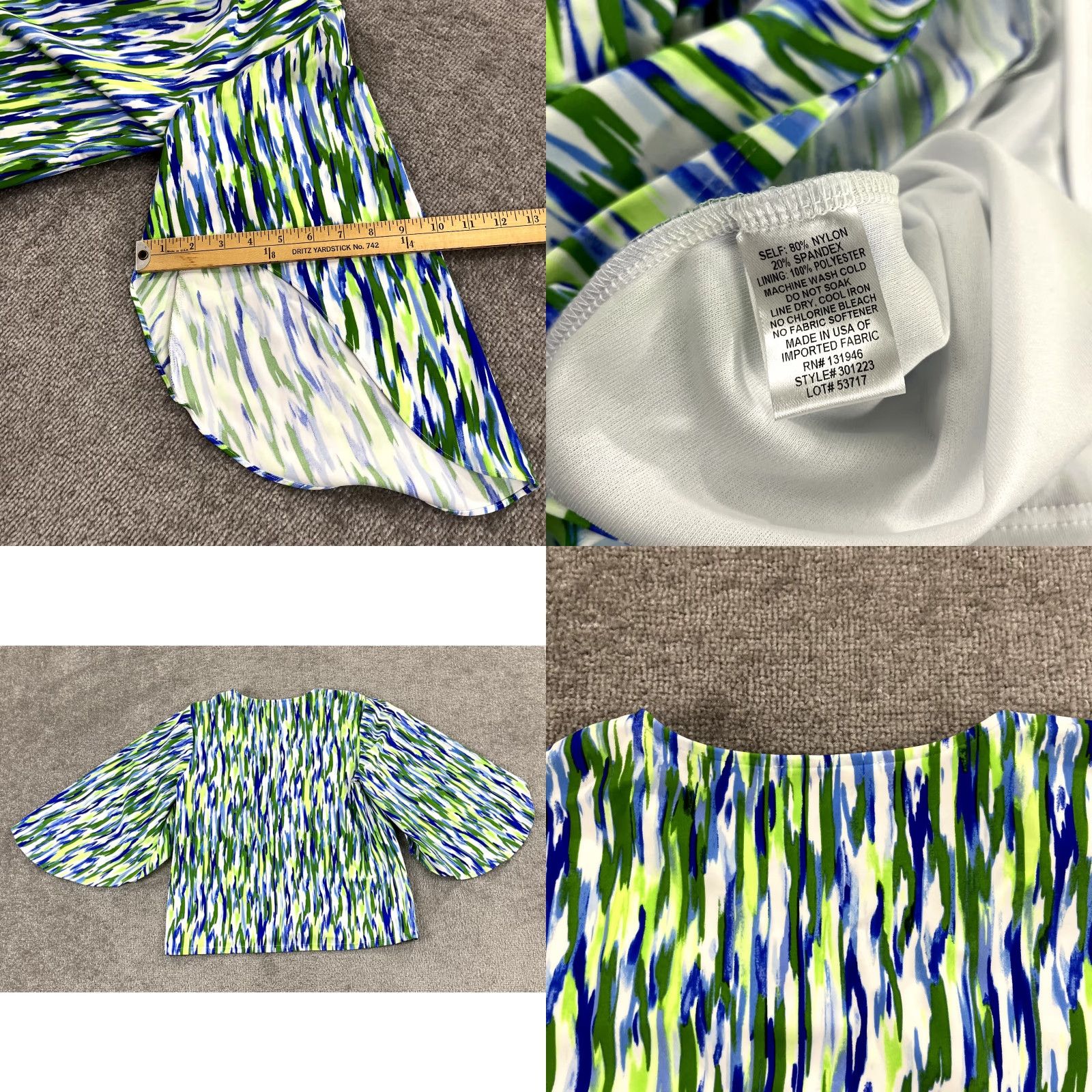 Vintage JUDE CONNALLY Womens XS Daniella Top Stretch Abstract Art V-Neck Shirt Size XS / US 0-2 / IT 36-38 - 8 Thumbnail