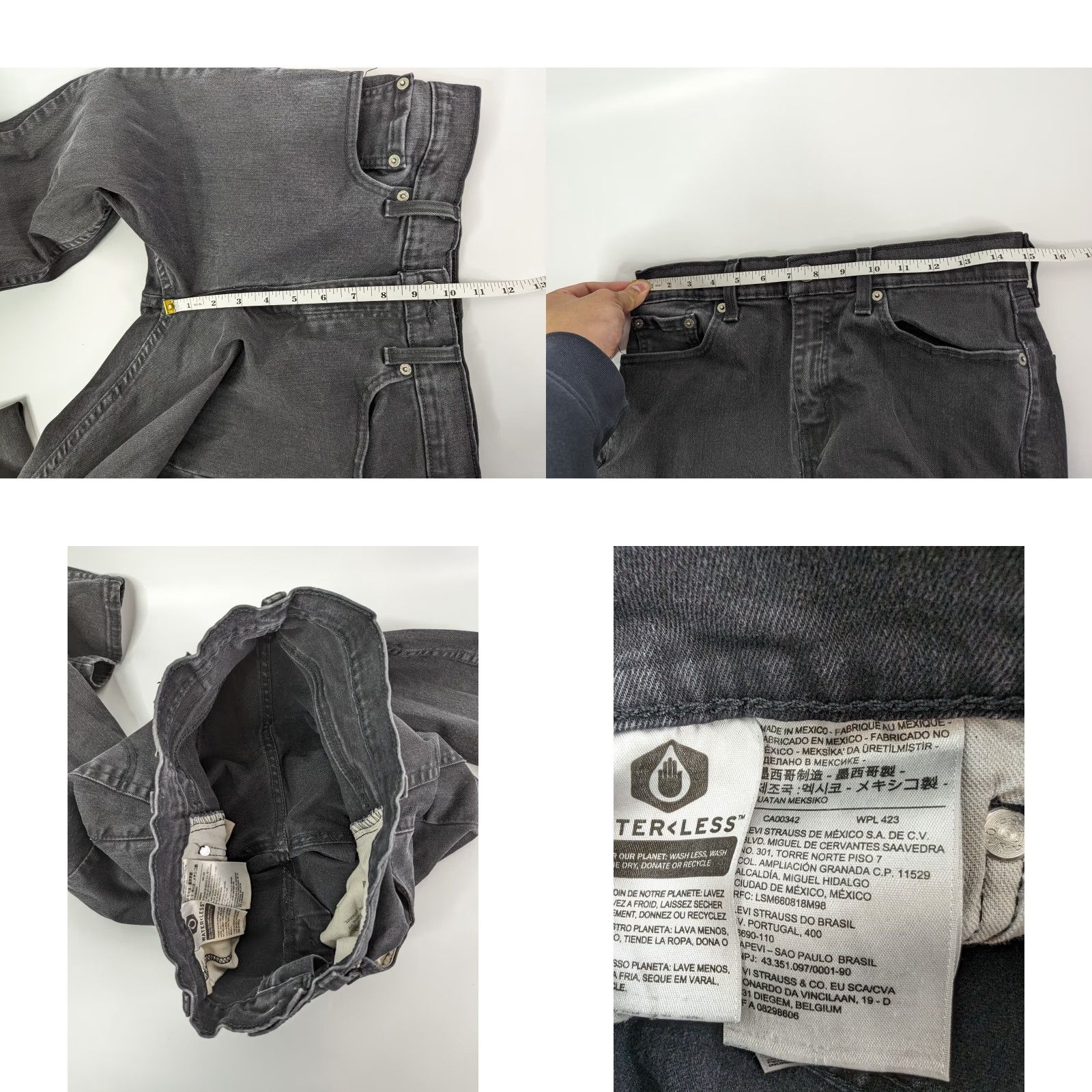 Levi's Levi's Jeans Mens 30X30 Black Tapered 502 Distressed Wash Regular Fit Denim 5-Pocket Belt Loops Zipper Button Size US 30 / EU 46 - 8 Thumbnail