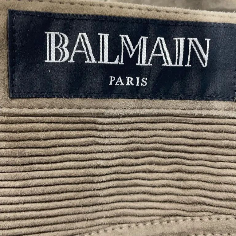 Balmain F/W13 Lambskin Suede Leather Biker Pants by Oliver Rousting Size US 34 / EU 50 - 4 Thumbnail