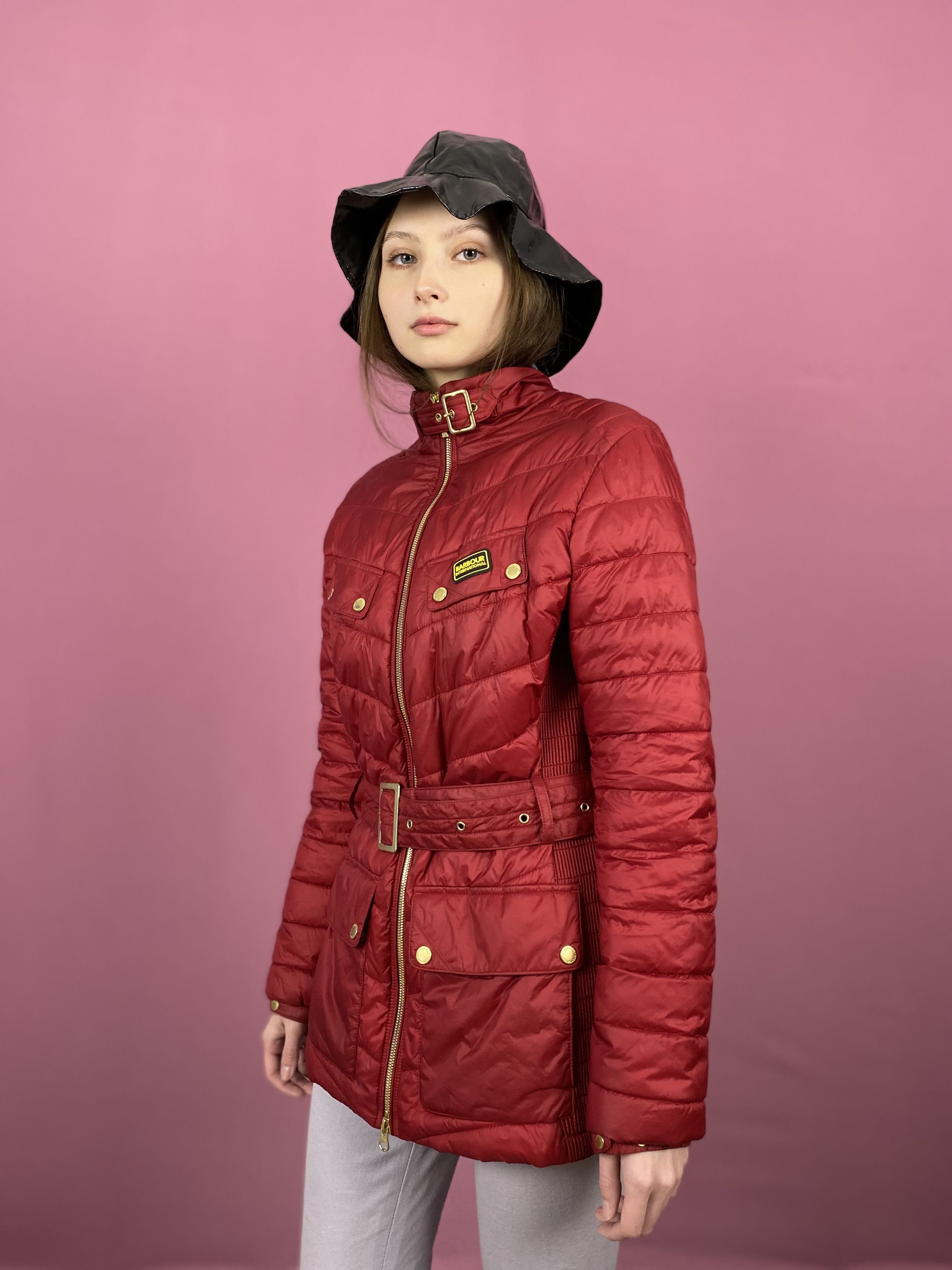 Barbour × Vintage Barbour Vintage Women's Quilted Long Jacket - L Size L / US 10 / IT 46 - 2 Thumbnail