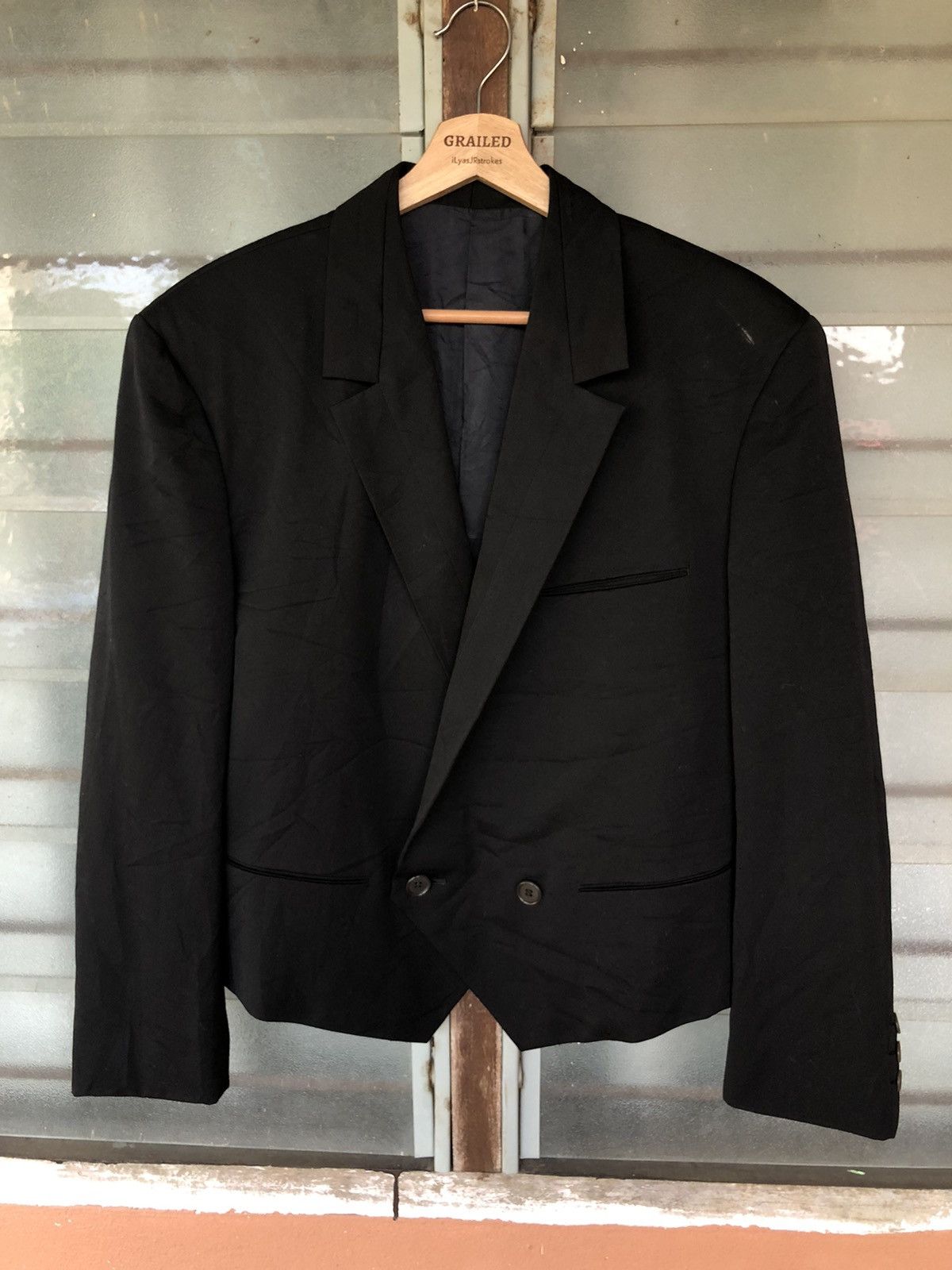 Issey Miyake Vintage Issey Miyake Men Double Breasted Blazer Black Size S Size US S / EU 44-46 / 1 - 1 Thumbnail