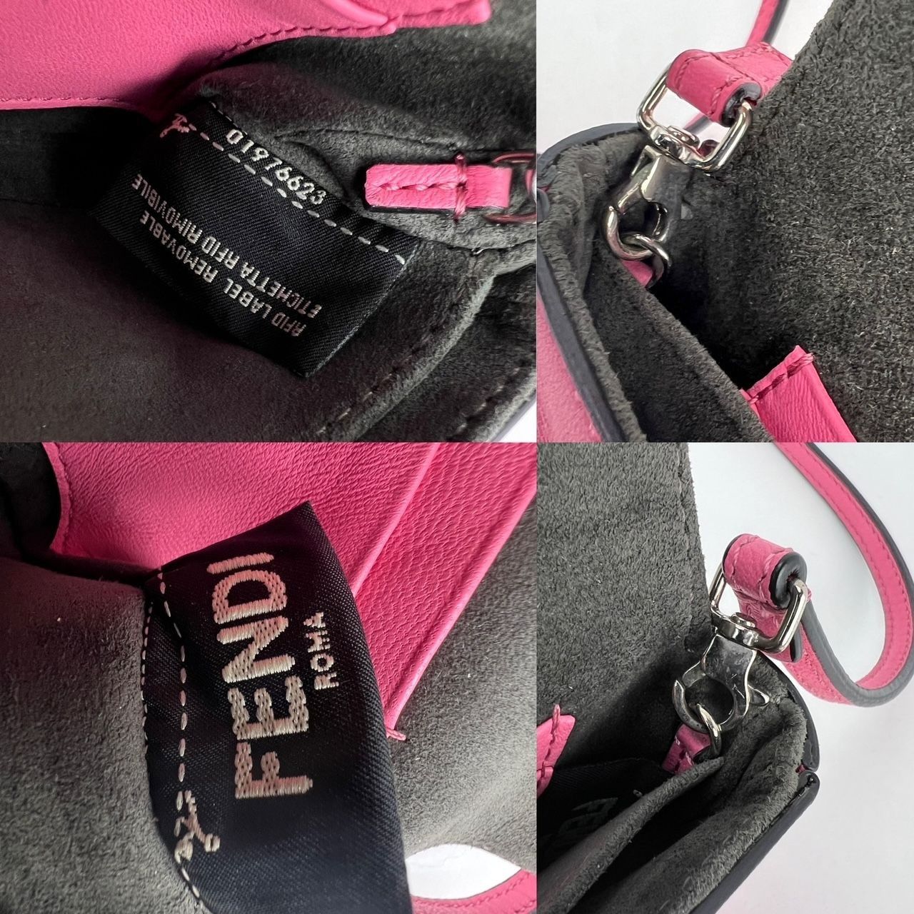 Fendi Fendi Monster Baguette Pink Leather Micro Crossbody Bag Size ONE SIZE - 6 Thumbnail