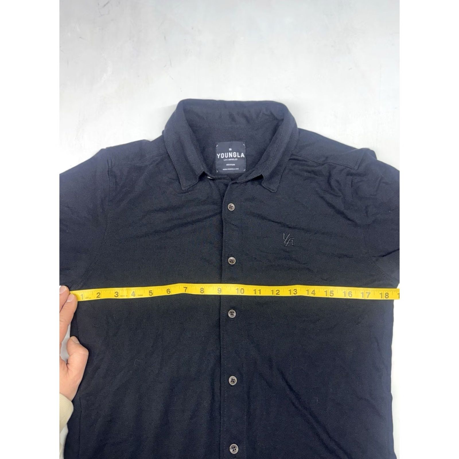 YoungLA YoungLA Button-Up Shirt Men M Long Sleeve Black Casual Stretch Soft Size US M / EU 48-50 / 2 - 4 Thumbnail