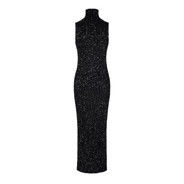 Missoni o1g2r1mq1124 Sequined Maxi Dresse in Black & Silver Size XS / US 0-2 / IT 36-38 - 2 Thumbnail