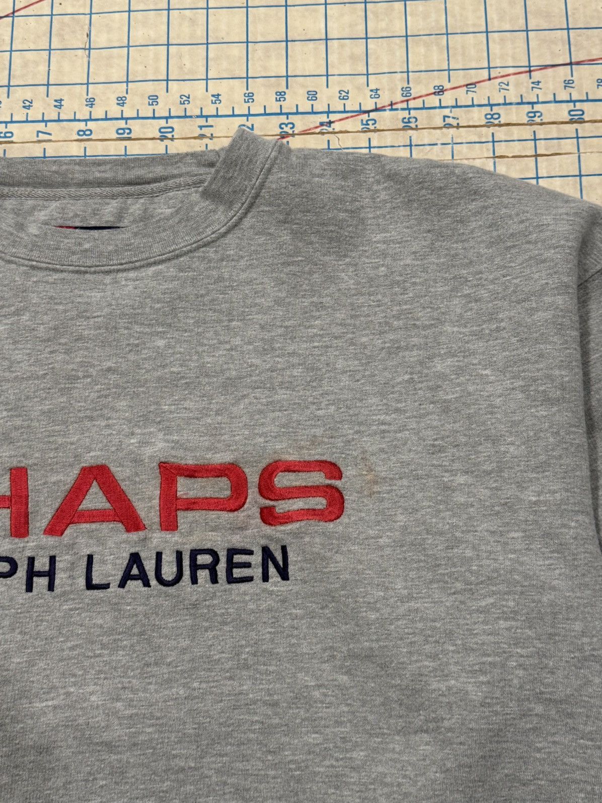 Chaps Vintage Chaps Ralph Lauren Spell Out Crewneck Sweater Gray L Size US L / EU 52-54 / 3 - 4 Thumbnail