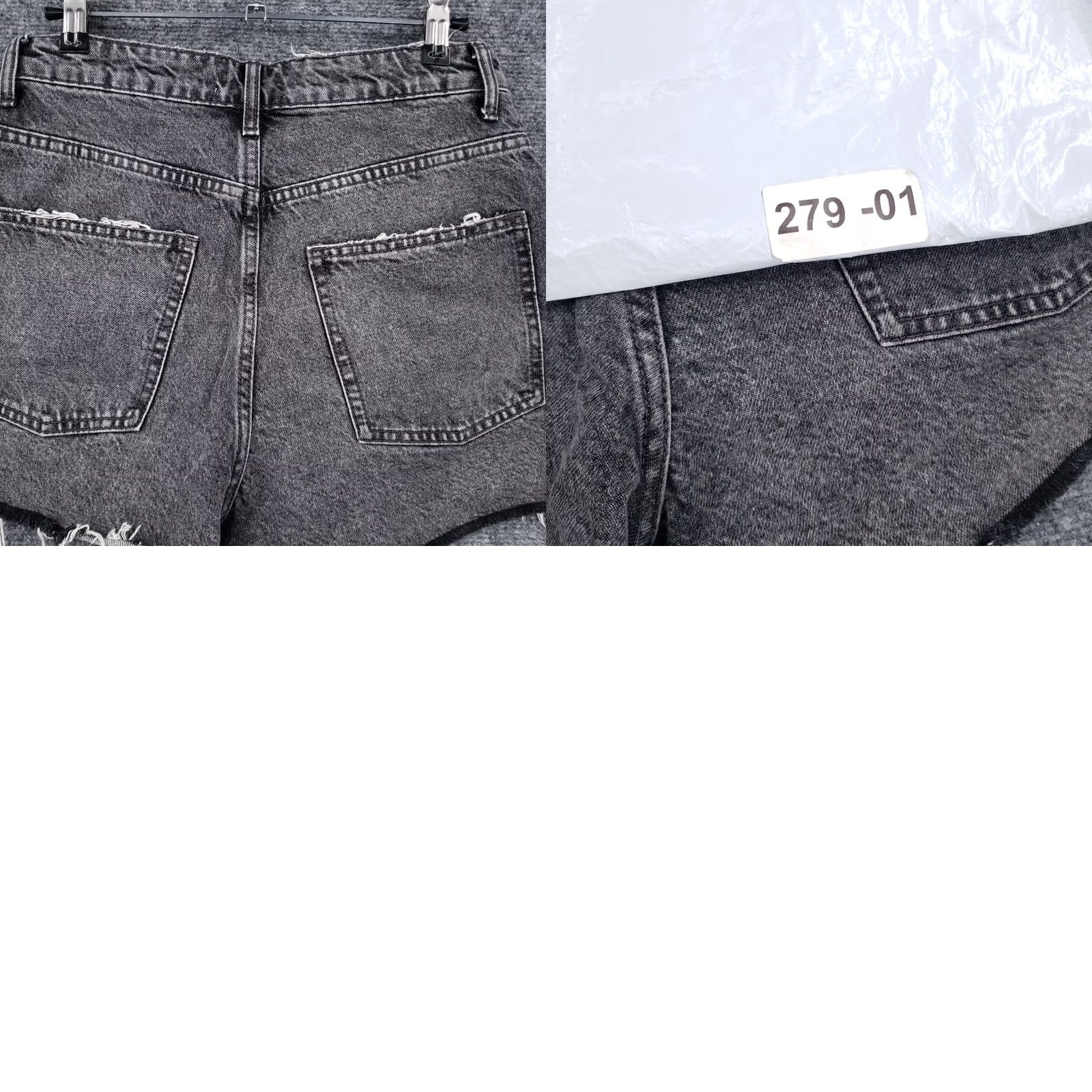 Zara Zara Womens Shorts Gray Hot Pants Hi Rise Cut Off Denim Ripped Dark Wash Jean Size 4 Size 27" / US 4 / IT 40 - 8 Thumbnail