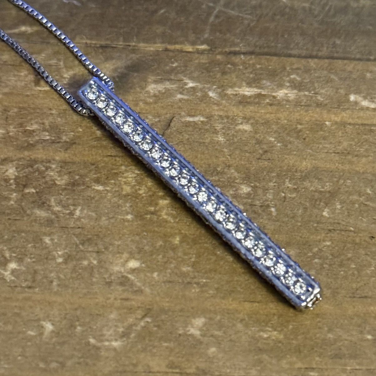 Chicos Chico’s silver tone pave vertical bar pendant necklace Size ONE SIZE - 4 Thumbnail