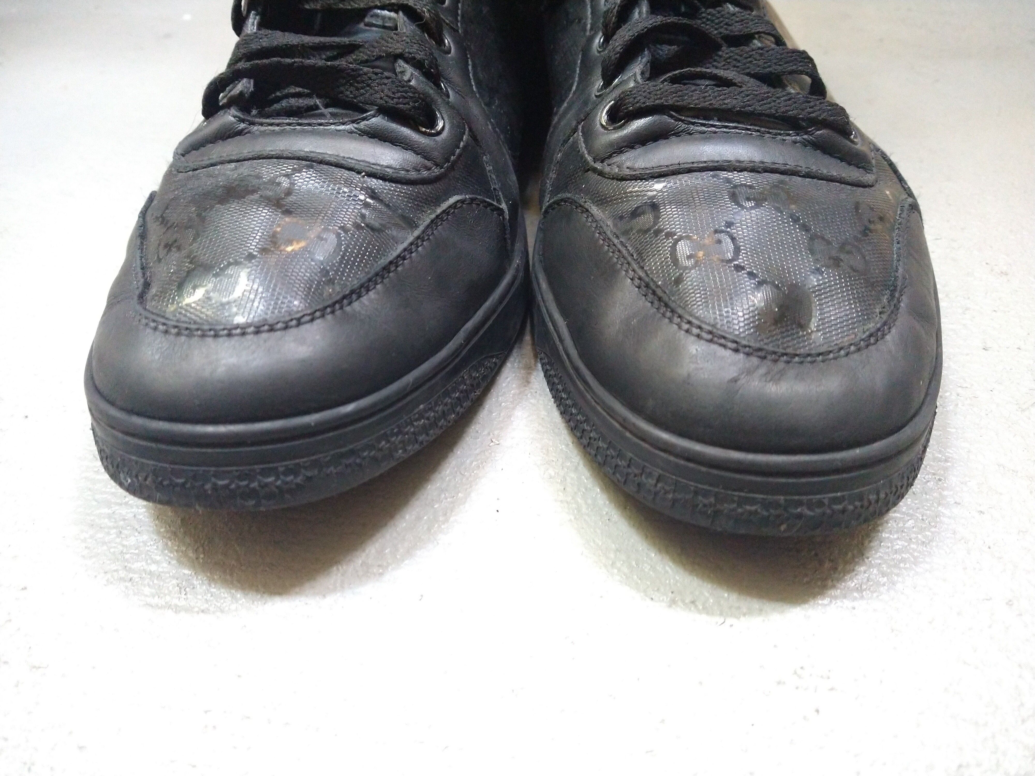 Gucci Gucci High Top Sneakers Black Leather Size 11 Lace Up Size US 11 / EU 44 - 2 Preview