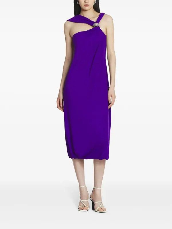 Lanvin o1y0326 Midi Dress in Purple Size M / US 6-8 / IT 42-44 - 5 Thumbnail