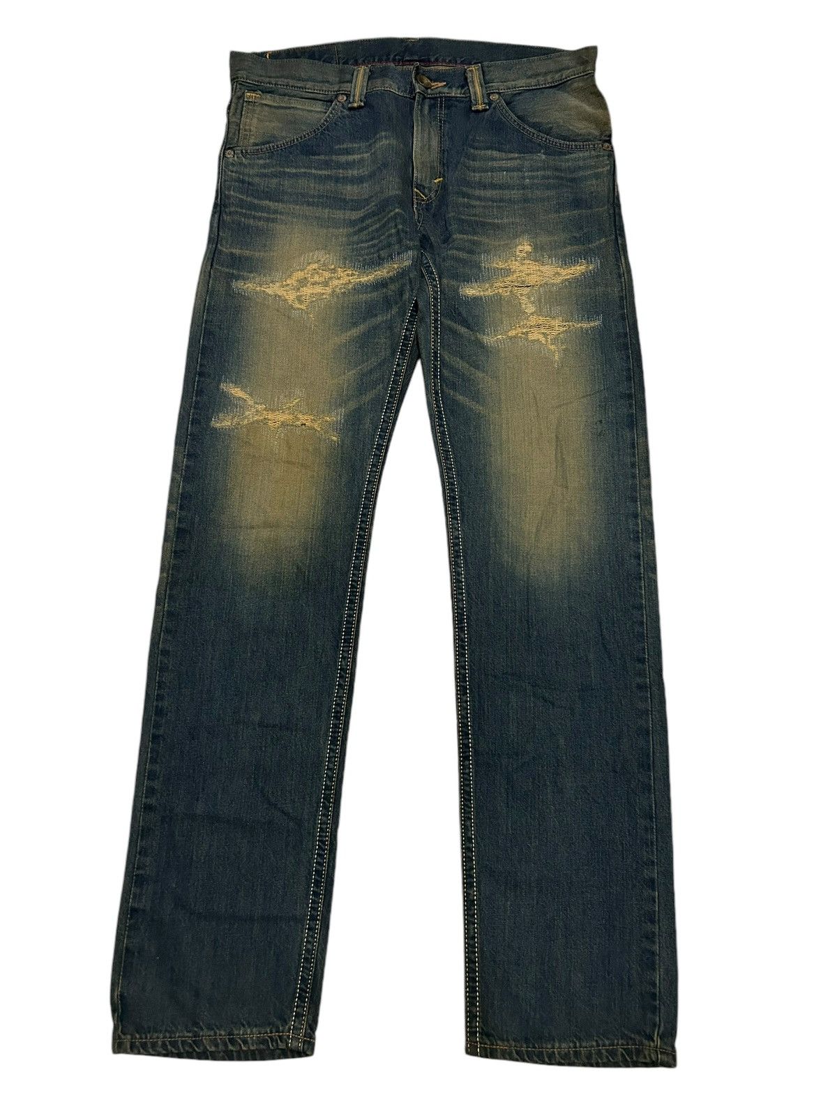 Edwin × Japanese Brand × Tornado Mart Edwin Exlusive Vintage Distressed Mud Wash Rare Denim 🎌☠️ Size US 37 - 7 Thumbnail