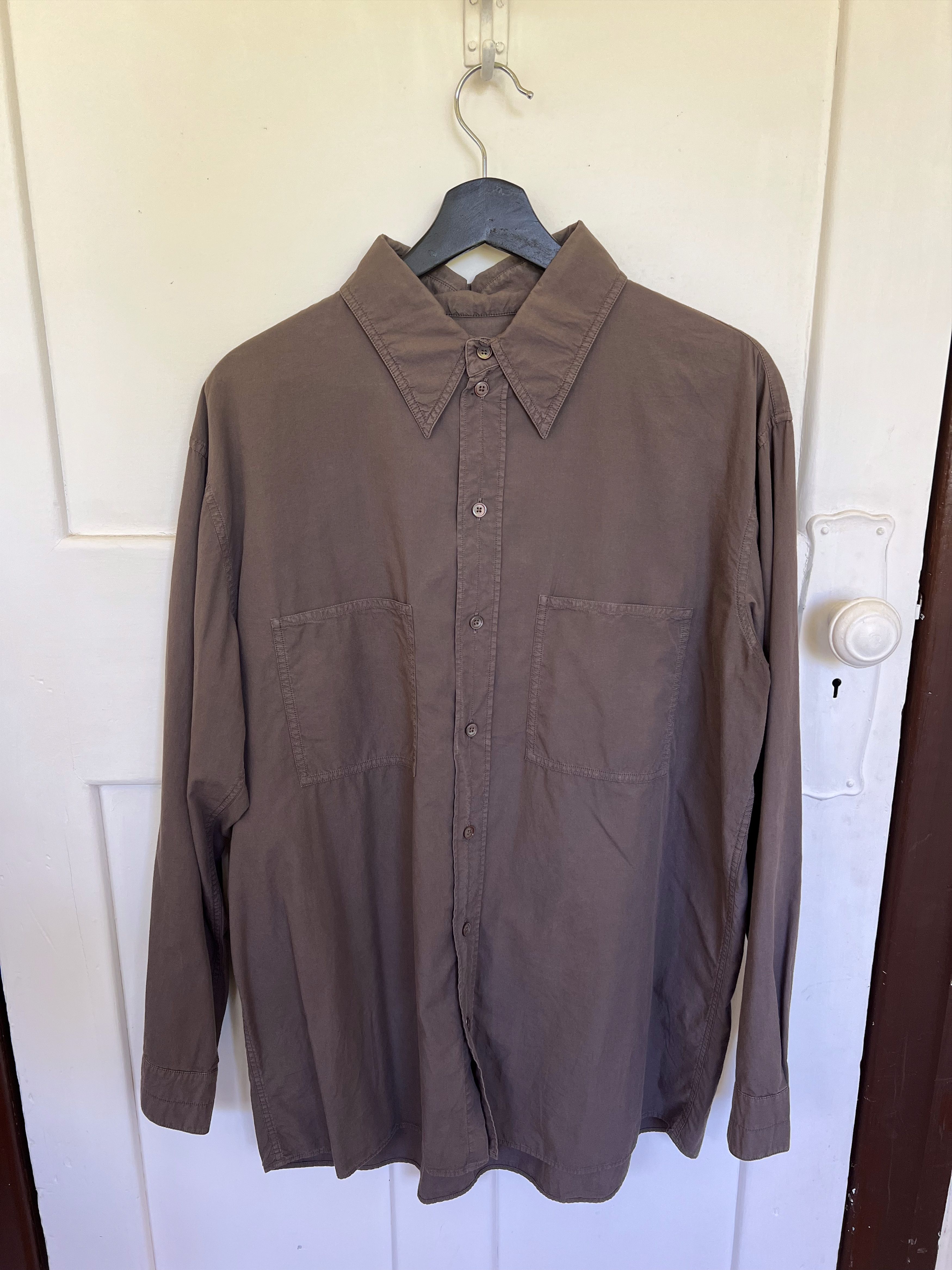 Lemaire Lemaire AW21 Ventile Chestnut Patch Pocket Shirt size 52/XL Size US XL / EU 56 / 4 - 2 Thumbnail