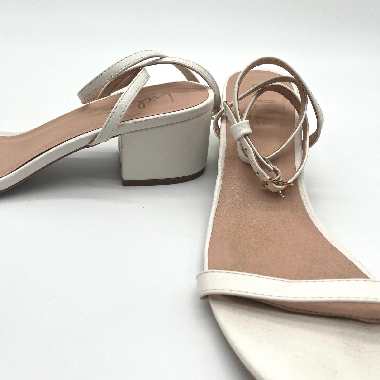 Unknown London LULUS Strappy Heels, White Bridal, Size 10 Size US 10 / IT 40 - 4 Thumbnail