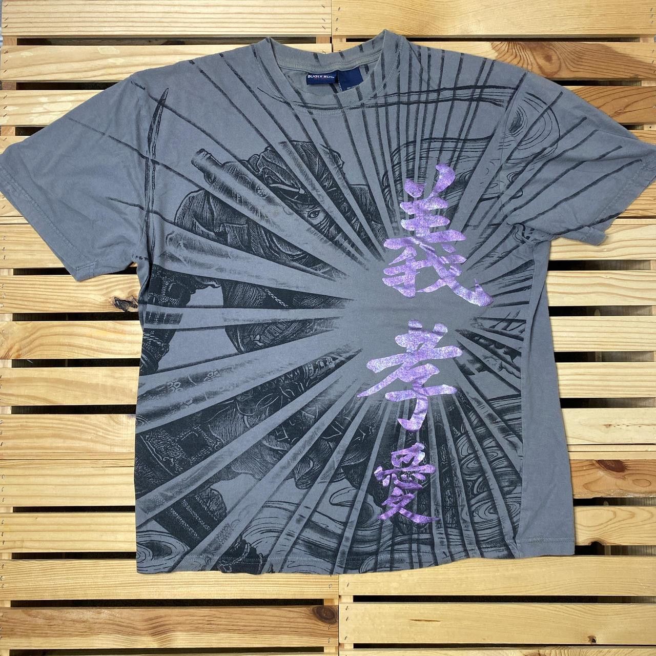 Bugle Boy Vintage Bugle Boy Gray AOP Anime Ninja Tee Size Large Size US L / EU 52-54 / 3 - 1 Thumbnail