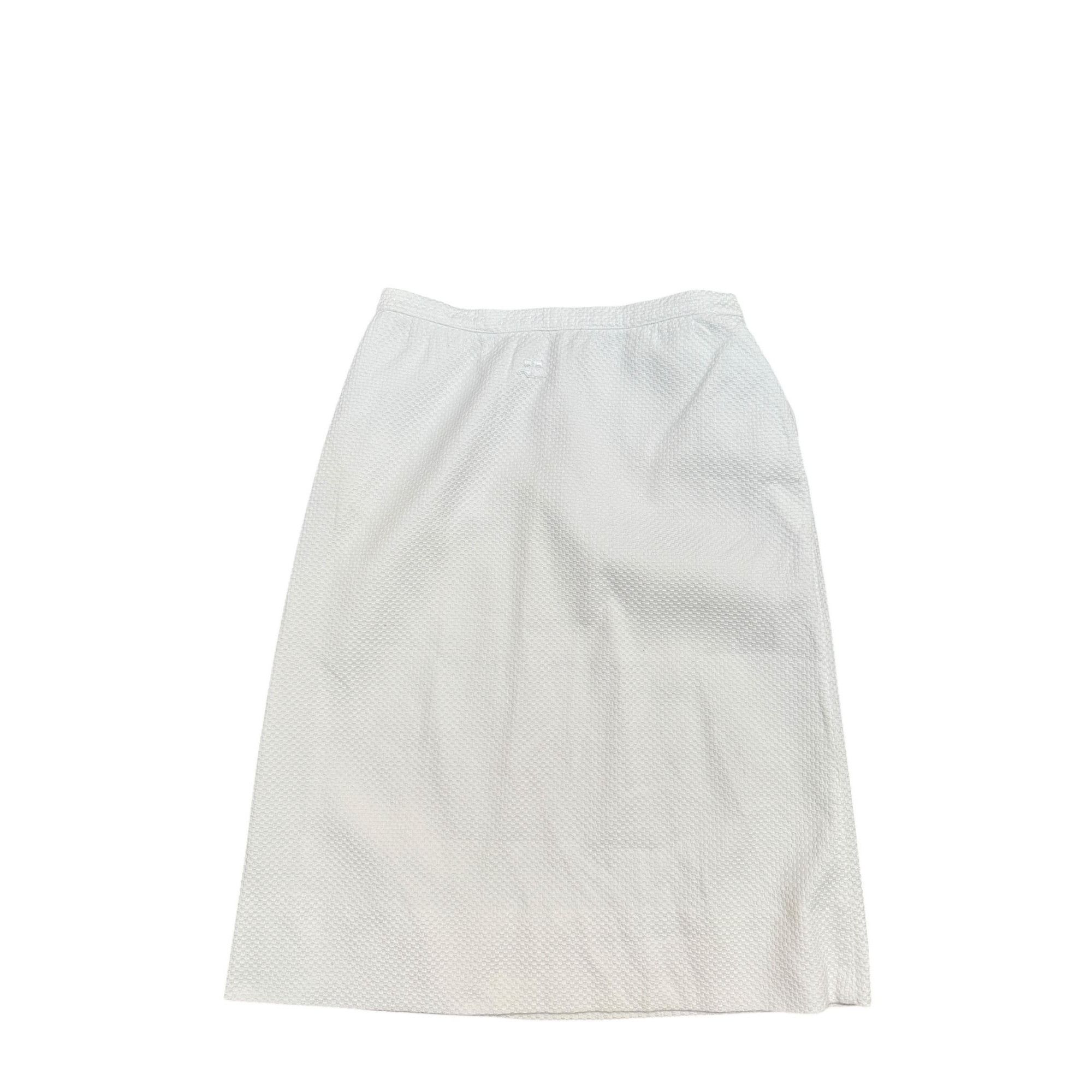 Courreges Vintage Ribbed White Skirt Size 25" / US 0 / IT 36 - 1 Thumbnail