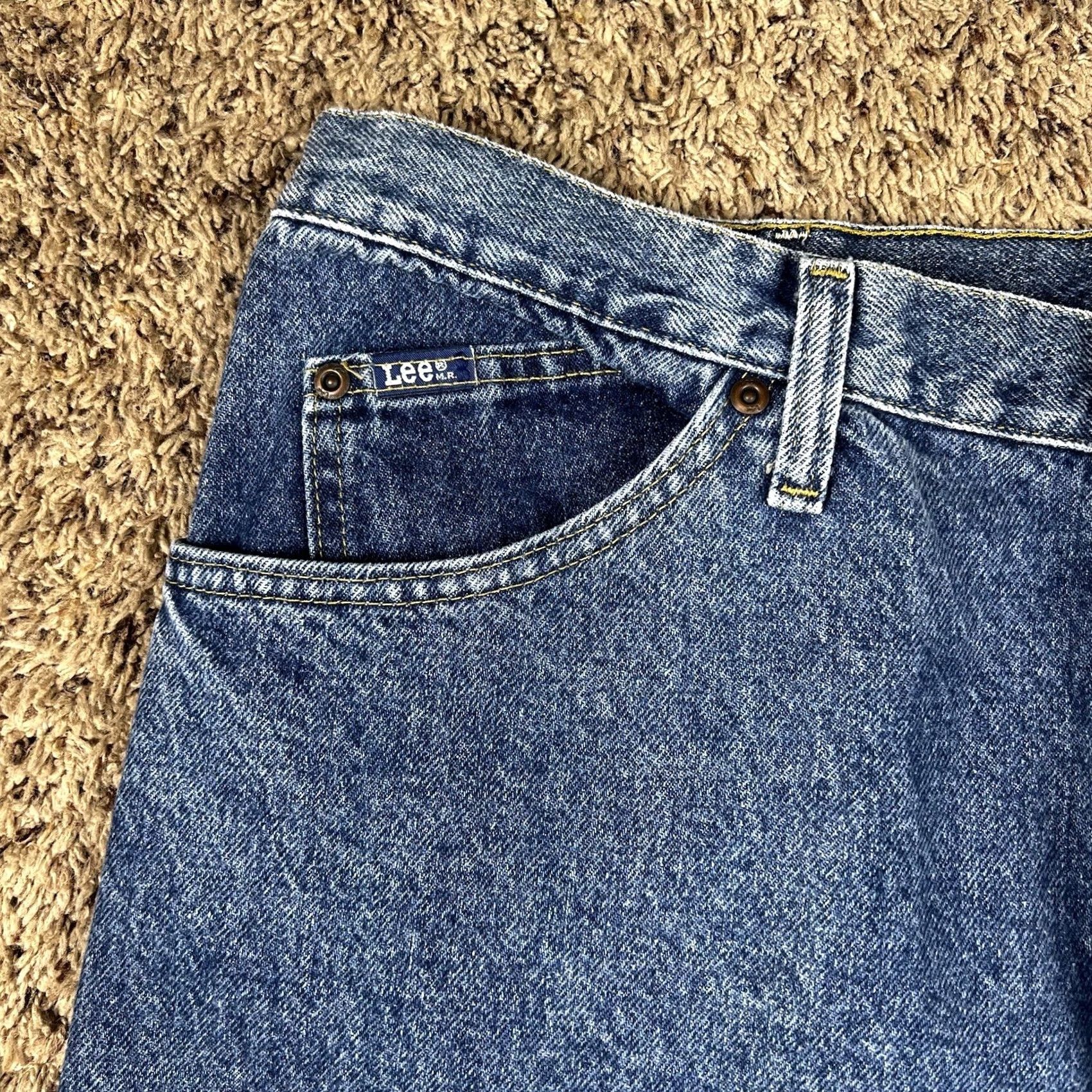 Lee VINTAGE Lee Riders Jeans Mens 38x31 Blue Medium Wash Denim Grunge Logo Jeans Size US 38 / EU 54 - 3 Thumbnail
