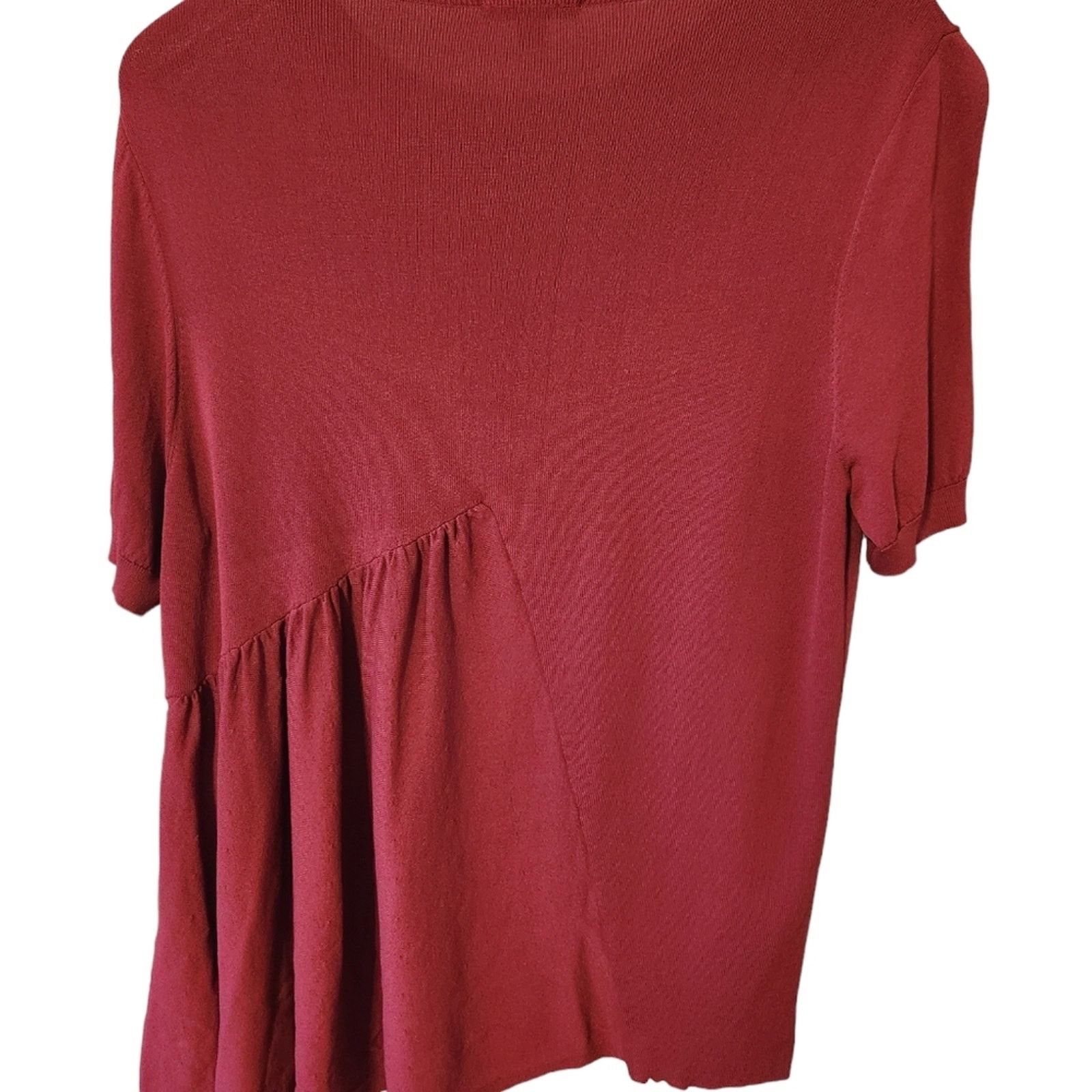 Cos COS Asymmetrical Knit Viscose Berry Top Medium Size M / US 6-8 / IT 42-44 - 10 Thumbnail