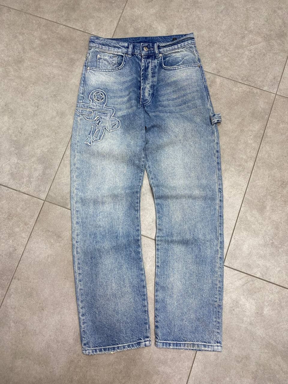 Peso Peso Embroidered Logo Baggy Denim Pants Size US 28 / EU 44 - 1 Thumbnail