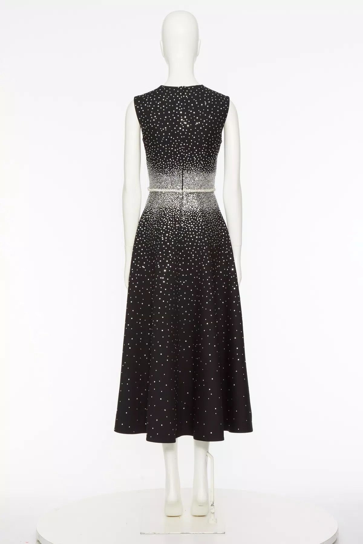 Valentino o1s1wg110625 Crepe Couture Dress in Black/Silver Size S / US 4 / IT 40 - 3 Thumbnail