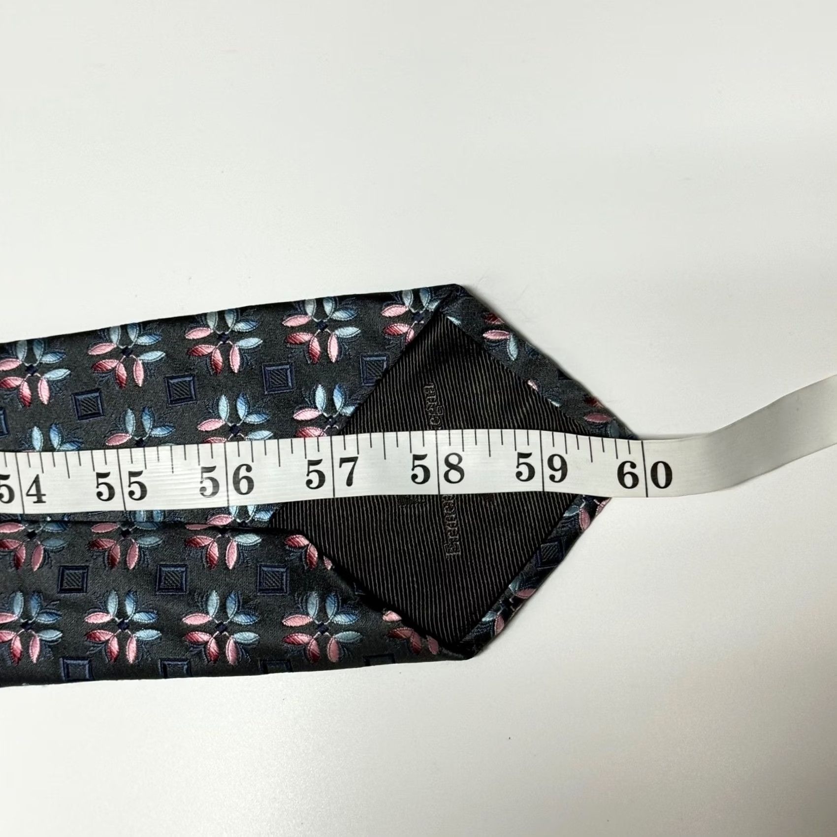 Ermenegildo Zegna VINTAGE Ermenegildo Zegna Tie Mens Gray Pink Jacquard Geometric Floral Silk Luxury Size ONE SIZE - 5 Thumbnail