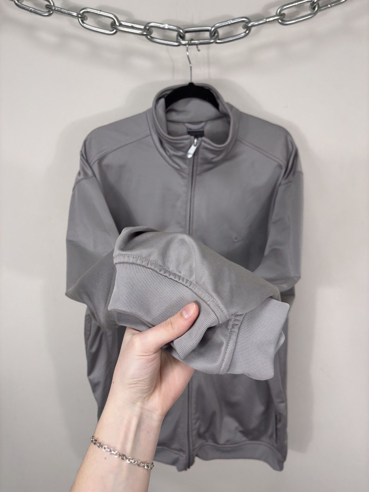 Nike Vintage 2000s Nike Y2K Gray Track Jacket Full Zip Retro Hype Size US XXL / EU 58 / 5 - 8 Thumbnail