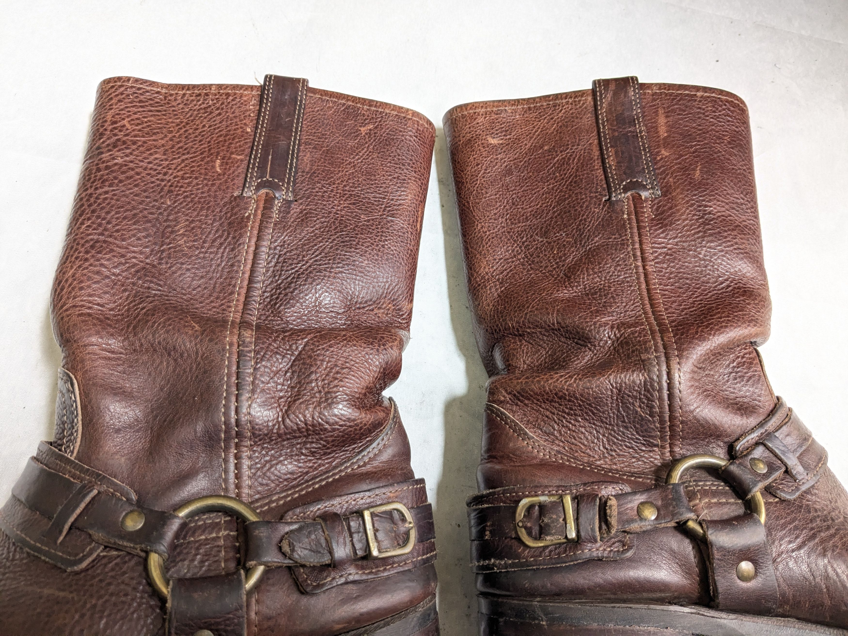 Frye Frye Harness Boots Brown Leather 11 M Buckle Size US 11 / EU 44 - 6 Thumbnail