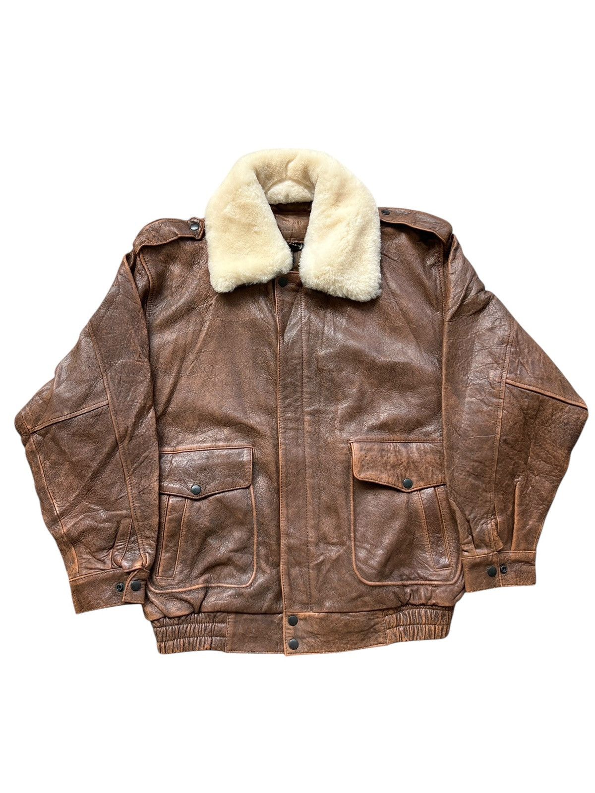 Vintage Vintage Reno France Fur Brown G1 Leather Jacket Size US L / EU 52-54 / 3 - 1 Thumbnail