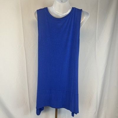 Other LOGO By Lori Goldstein Blue Sleeveless Sharkbite Hem Tunic T Size M / US 6-8 / IT 42-44 - 6 Thumbnail