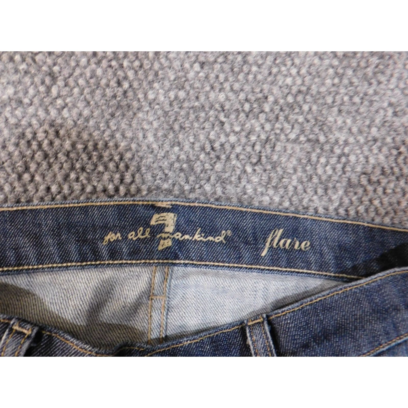 7 For All Mankind seven for all mankind jeans women size 29 flare blue retro denim stretch Size 29" - 3 Thumbnail
