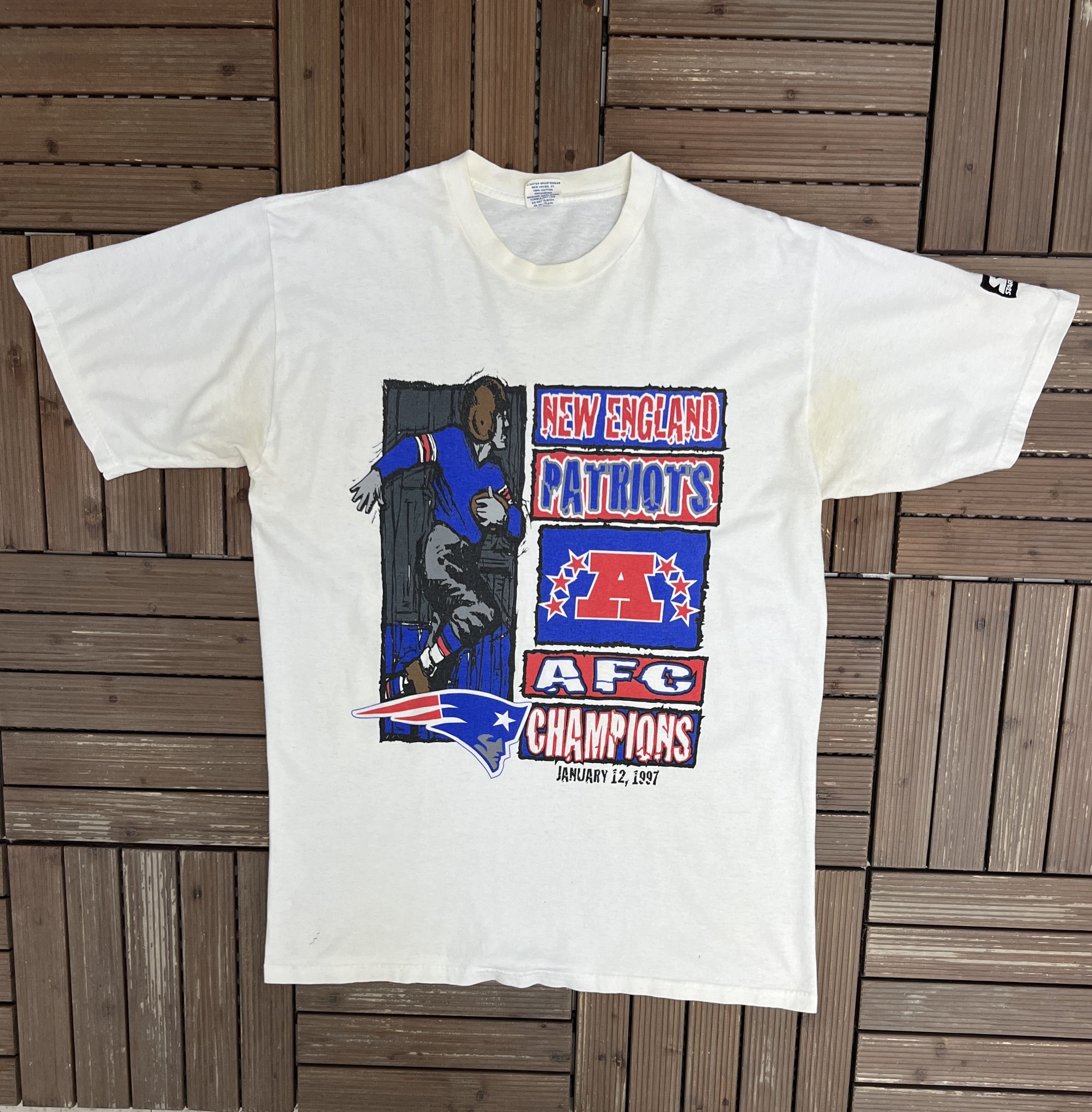 Starter × Vintage New England Patriots AFC Champions Vintage T-Shirt Tee Size US L / EU 52-54 / 3 - 1 Thumbnail