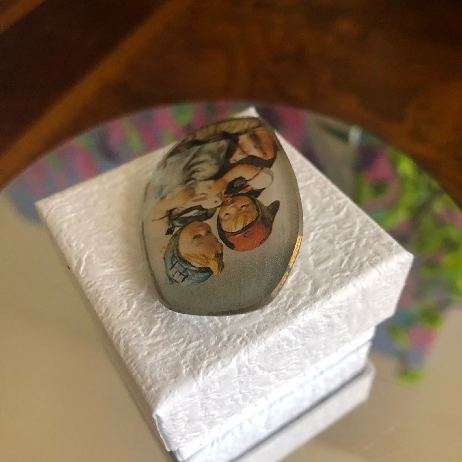 Vintage Vintage handmade Swedish girls glass brooch pin Size ONE SIZE - 5 Thumbnail
