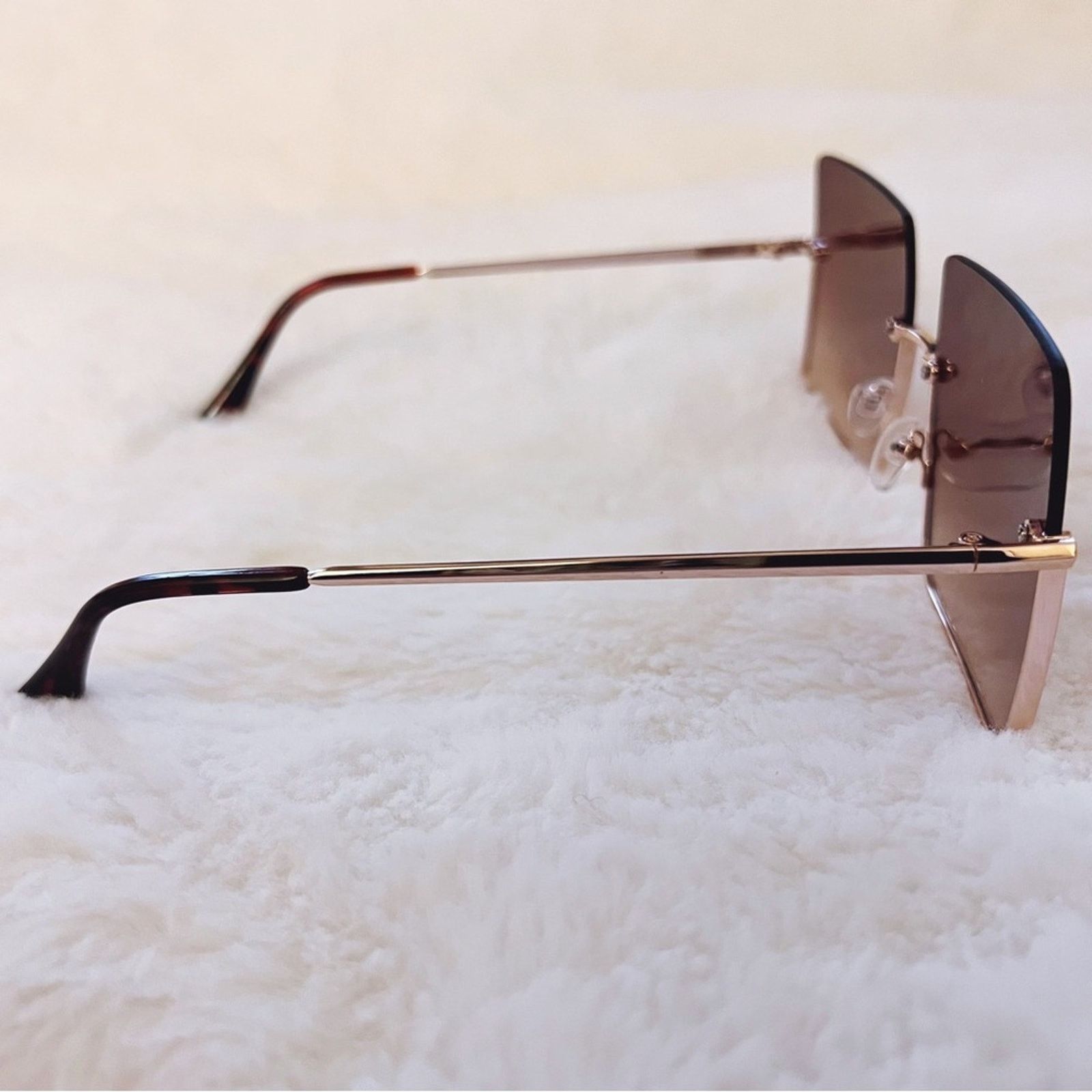 Other Blair Brown Modern Rectangle Half Rim Sunglasses Size ONE SIZE - 5 Thumbnail