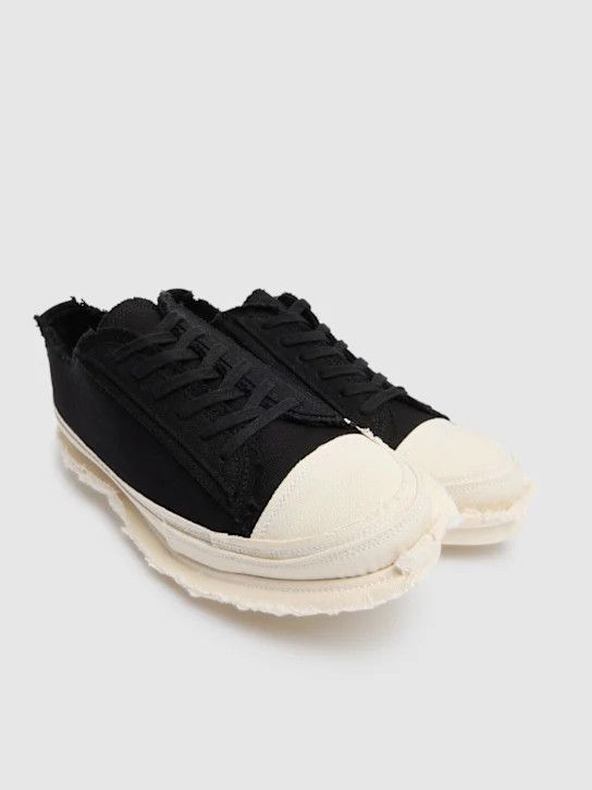 Yohji Yamamoto o1lsvrm0525 Low Top Lace-Up Sneakers in Black/White Size US 10 / EU 43 - 3 Thumbnail