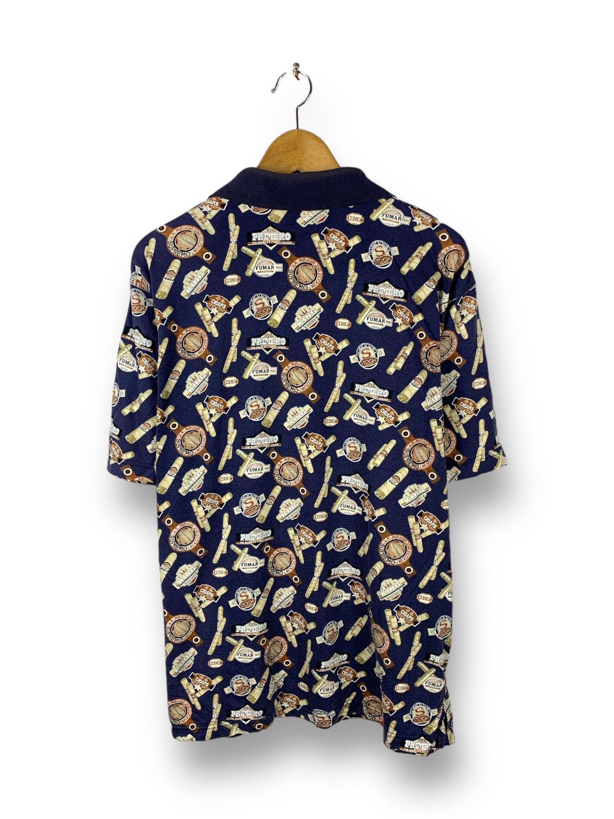 Vintage Rare! Cotton Mills Vintage Style Fullprint Cigar Polo Collar Size US M / EU 48-50 / 2 - 2 Thumbnail