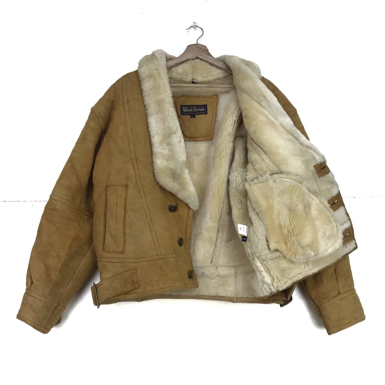 Genuine Leather Vintage Wind Armor Military Style Sheepskin Sherling Coat Size US M / EU 48-50 / 2 - 4 Thumbnail