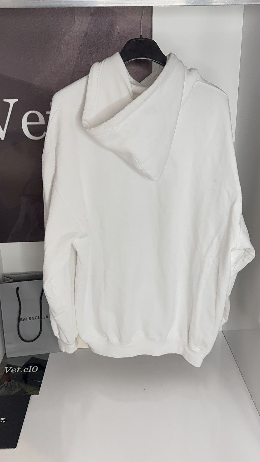 Balenciaga ✅Balenciaga White Pixel Logo Oversized Hoodie Size US XS / EU 42 / 0 - 2 Thumbnail