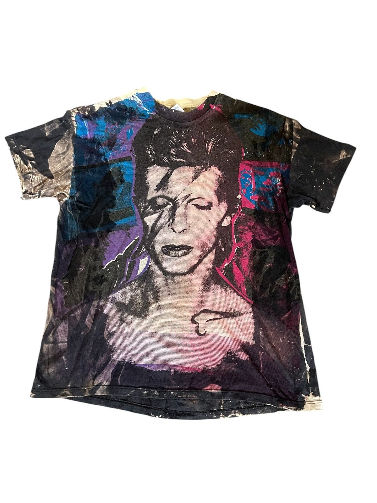 Band Tees × Grailed × Vintage 80ʼs vintage David Bowie acid washed Tee by mosquitohead Size US XL / EU 56 / 4 - 3 Thumbnail