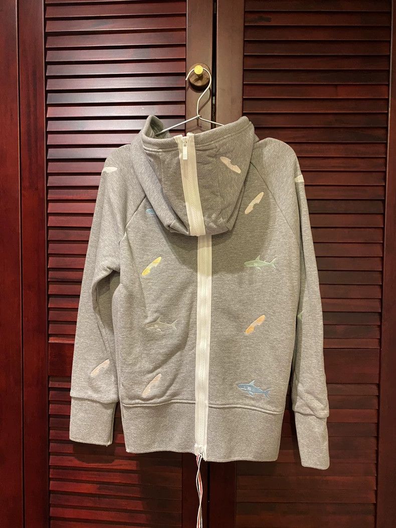 Thom Browne Thom Browne size2 Small shark embroidered zip hoodie Size US M / EU 48-50 / 2 - 2 Thumbnail