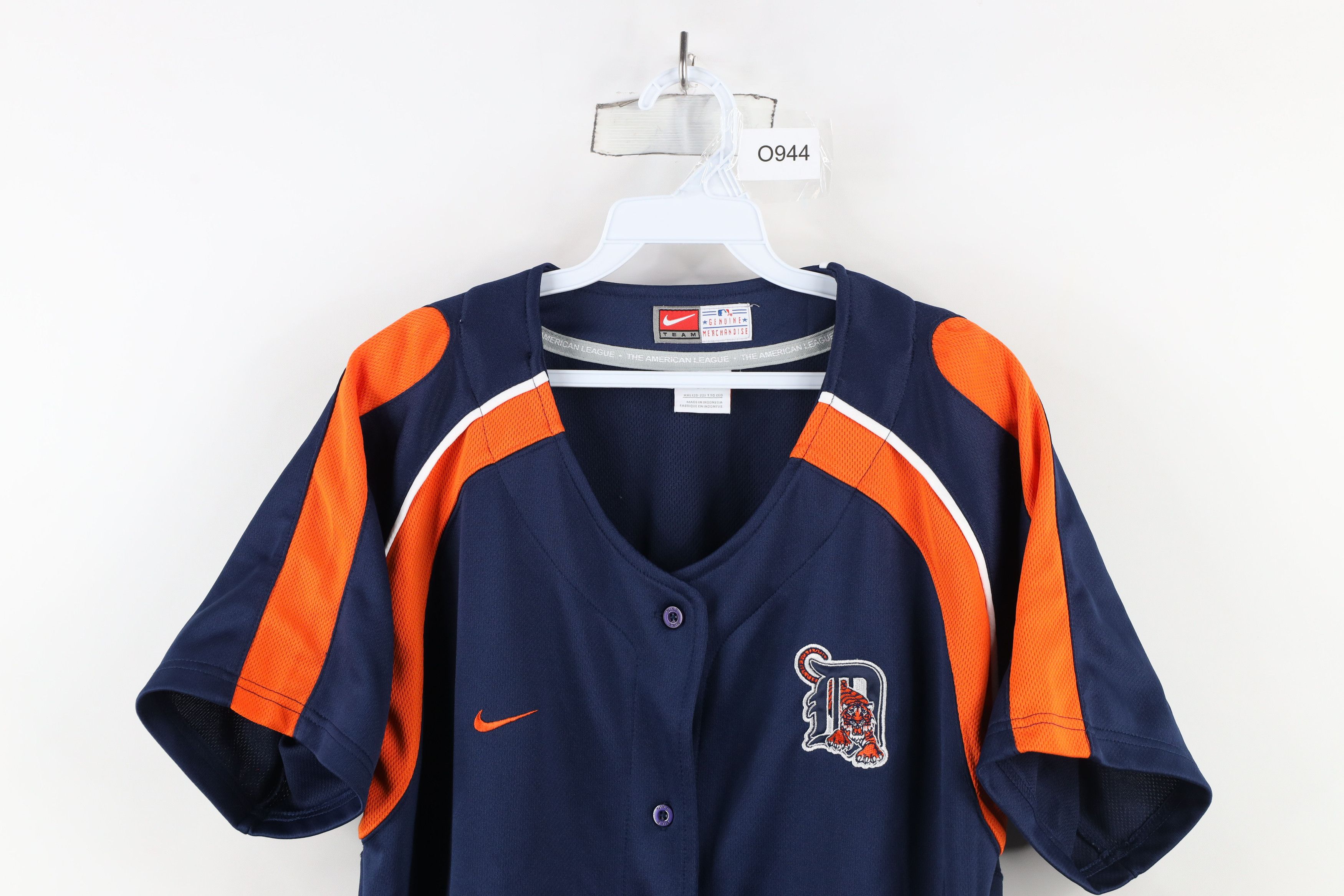 Nike × Vintage Vintage Nike Mini Swoosh Detroit Tigers Baseball Jersey Size XXL / US 16-18 / IT 52-54 - 2 Thumbnail