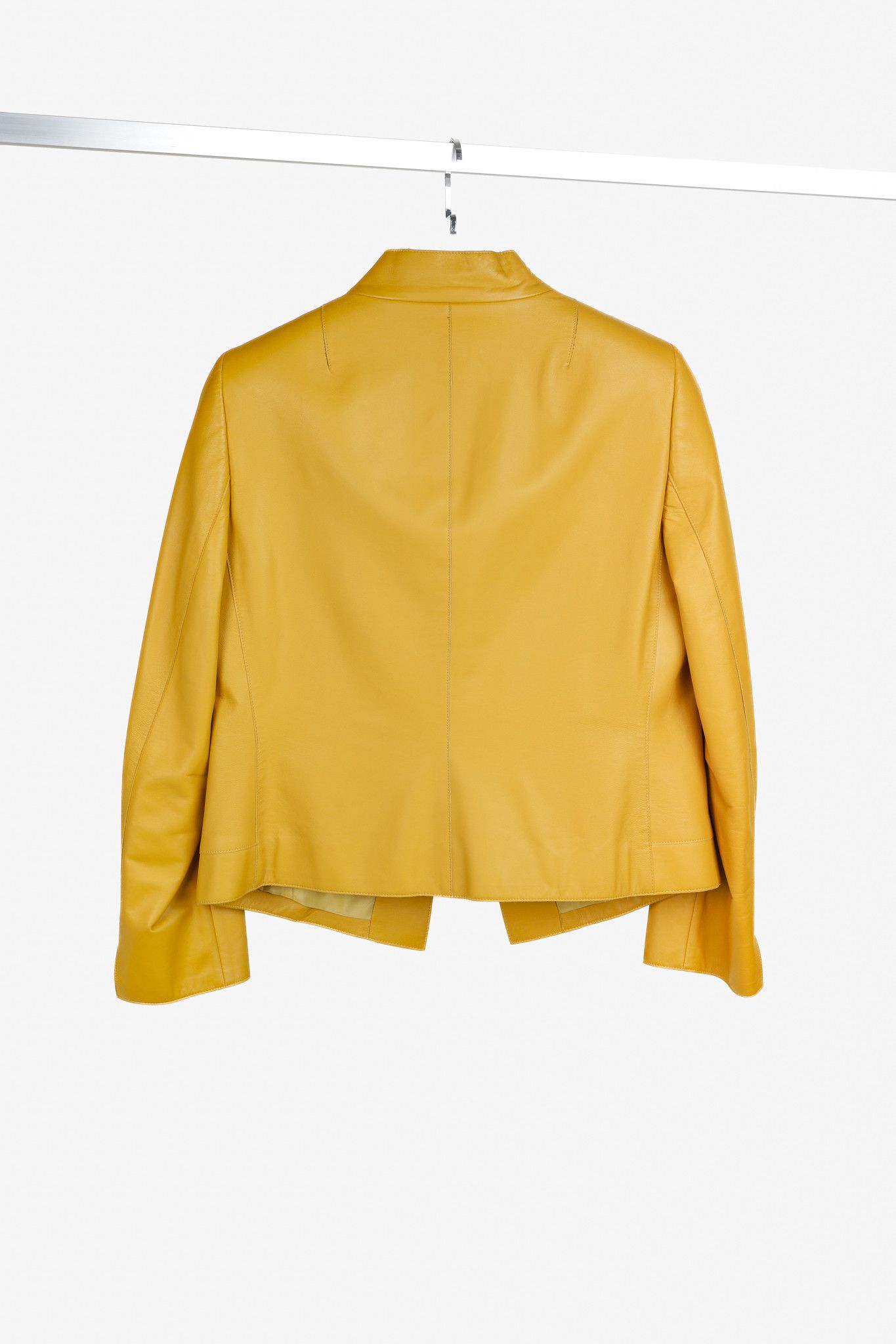 Akris Akris Yellow Lambskin Leather Blazer Jacket Size L / US 10 / IT 46 - 2 Thumbnail