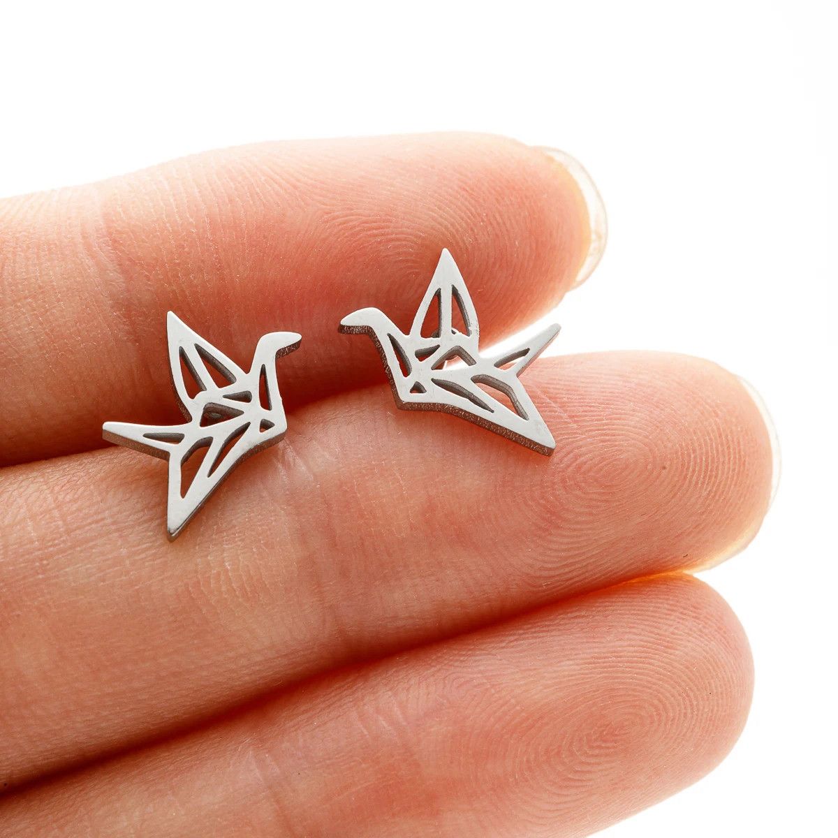 Jewelry Origami Bird Stud Earrings Charm Earring Gift Size ONE SIZE - 1 Thumbnail