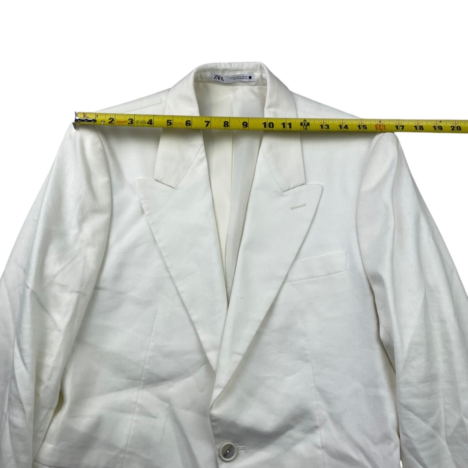 Zara Zara Men's Performance Slim Fit 1-Button Blazer White • 36R Size 36R - 9 Thumbnail
