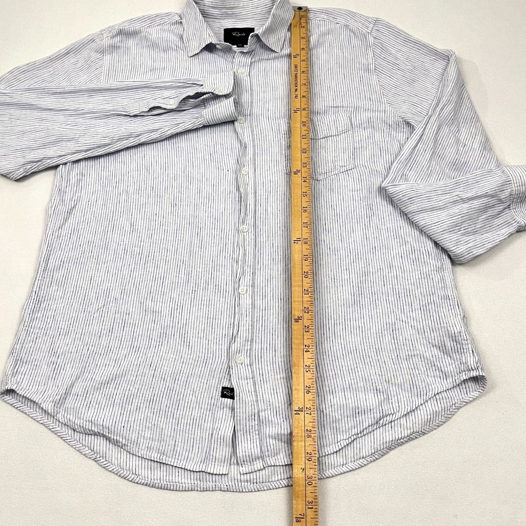 Rails Rails Shirt Mens XL / 2XL Connor White Royal Stripe Linen Blend Button Up Preppy Size US XXL / EU 58 / 5 - 6 Thumbnail