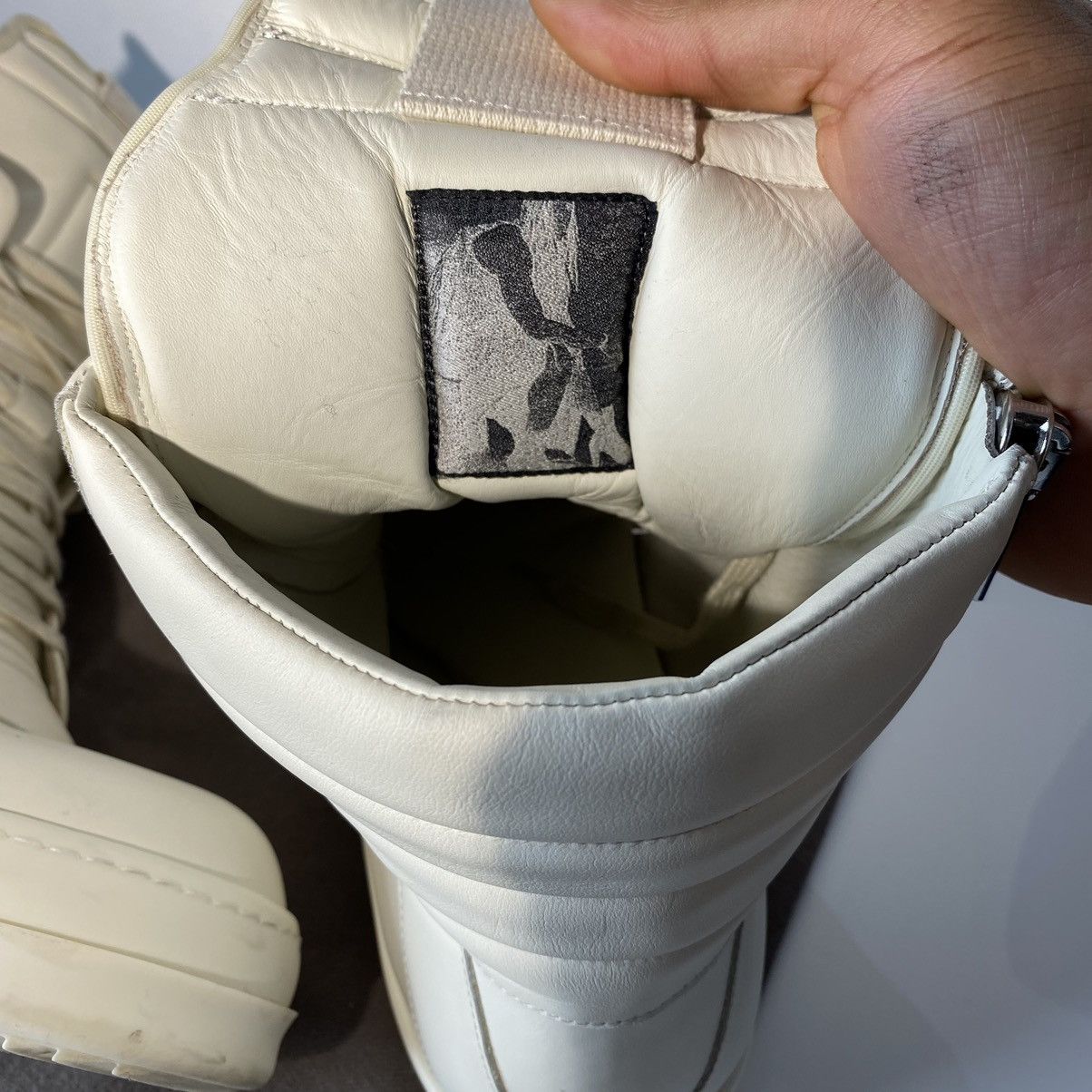 Rick Owens Off-White Porterville Geobaskets (Triple Milk) Size US 12 / EU 45 - 4 Thumbnail