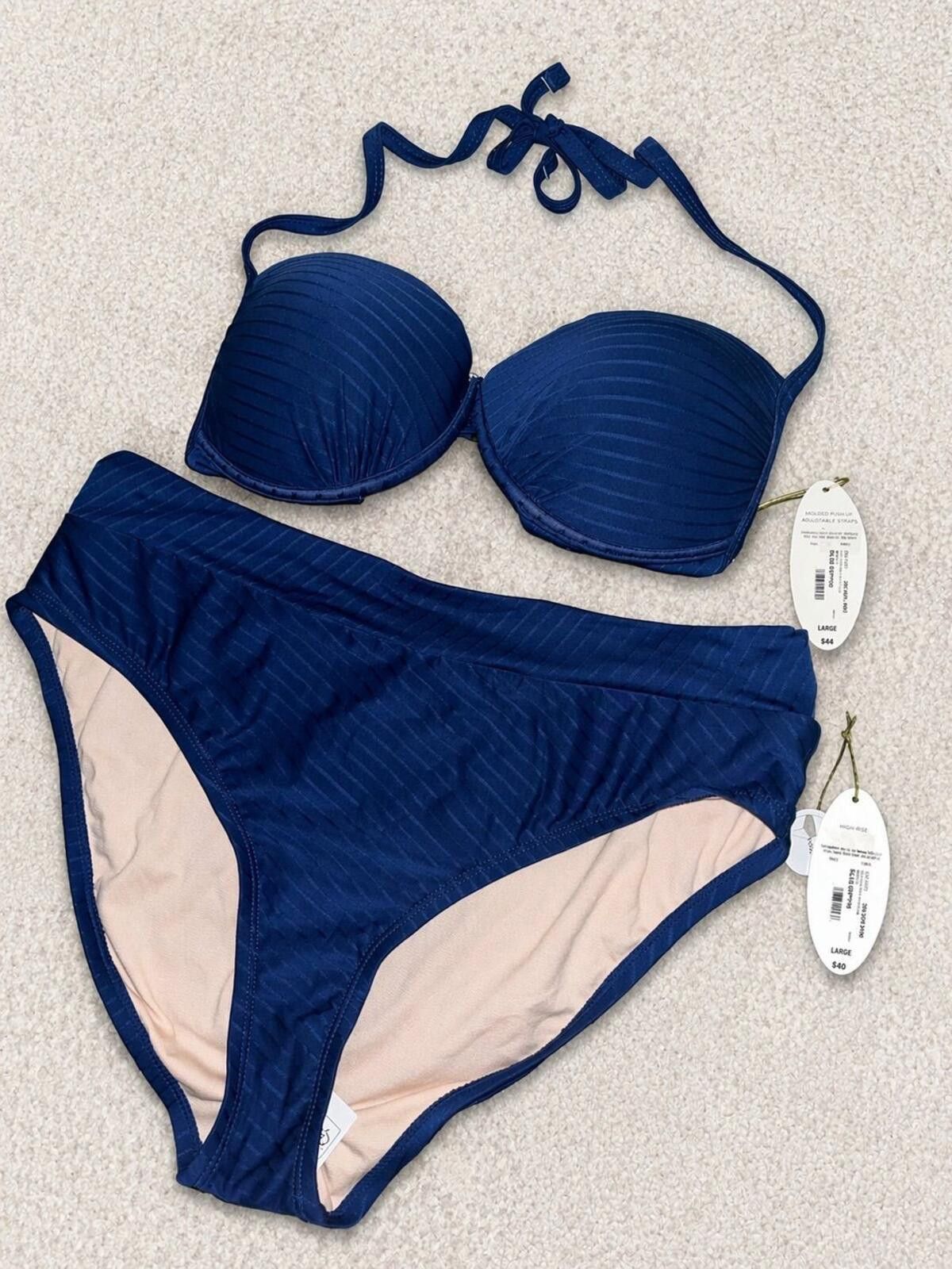 Other Women's Size L Swim 2 Piece Bikini Set Blue Depths Full Cove Size ONE SIZE - 6 Thumbnail