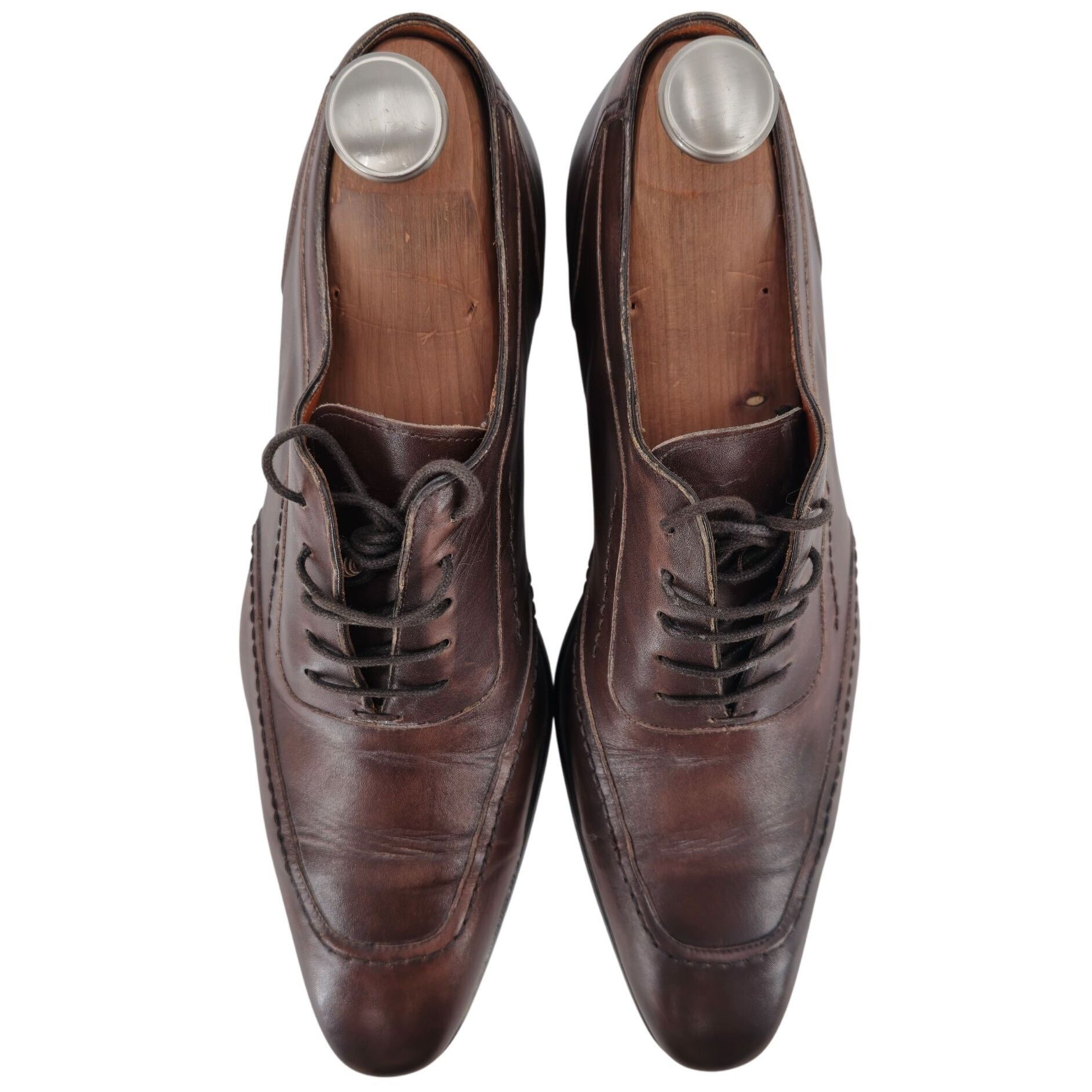 Mezlan Mezlan Burnished Brown Leather Dress Shoes Men 10.5 Oxfords Size US 10.5 / EU 43-44 - 4 Thumbnail