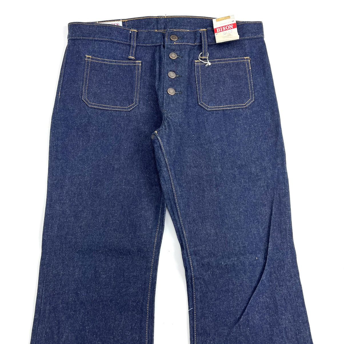 If Six Was Nine × Japanese Brand × Le Grande Bleu (L.G.B.) Crazy Bison Bell Button Bush Pants Bootcut Flared Jeans Size 33" - 3 Thumbnail
